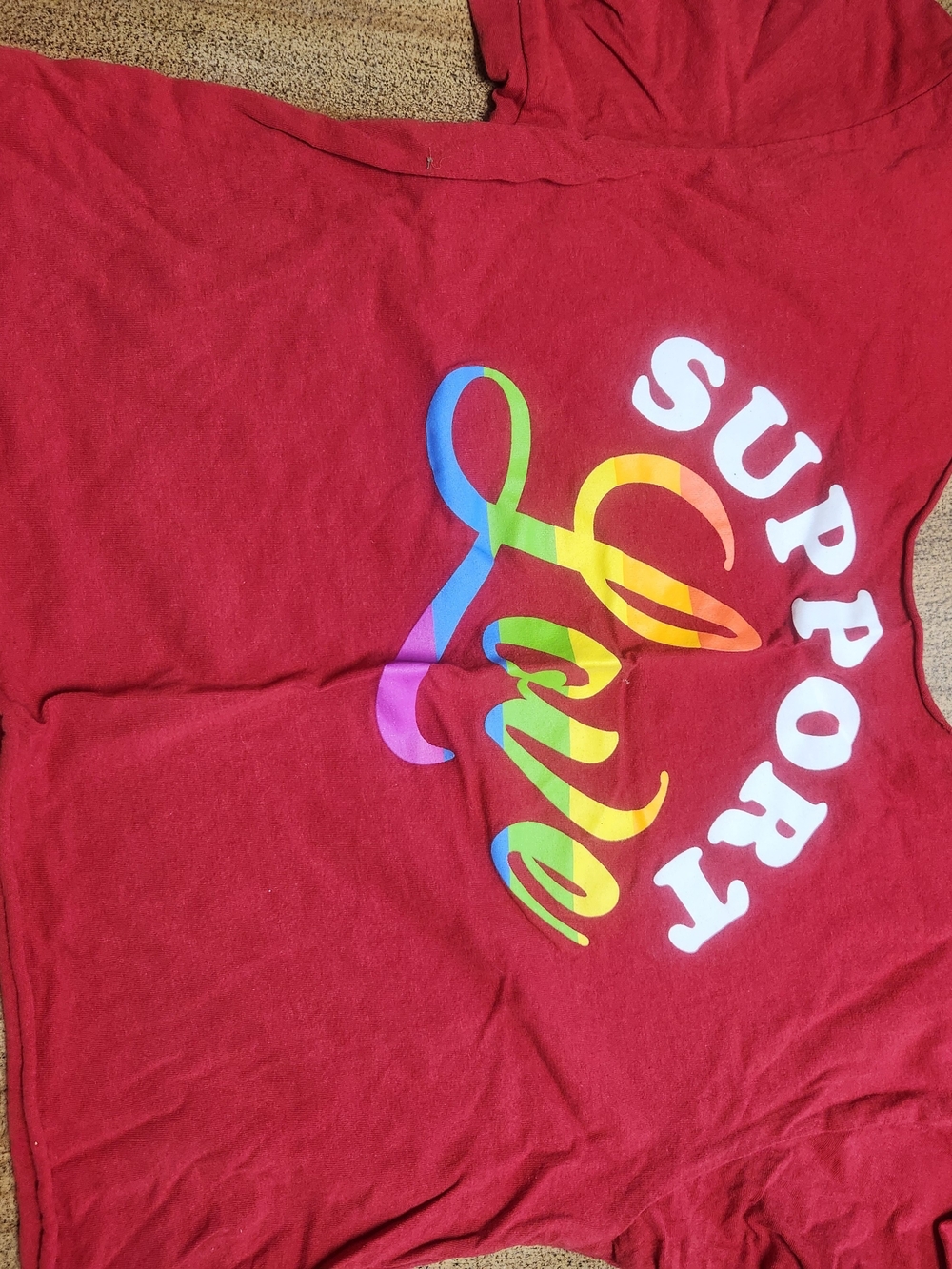 Red 'Support Love' Womens Tee